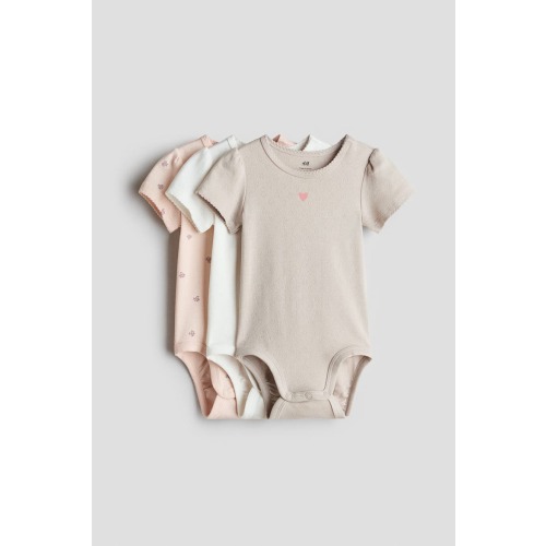 3-pack Cotton Bodysuits, 3M