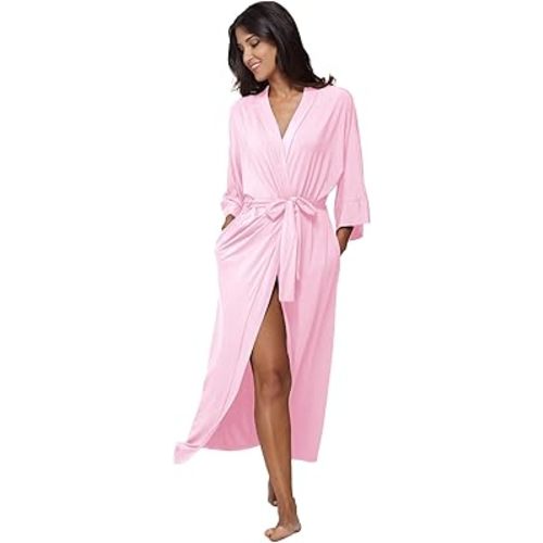 Women's Soft Robes Long Bath Robes Full Length Kimonos Sleepwear Dressing Gown,Solid Color