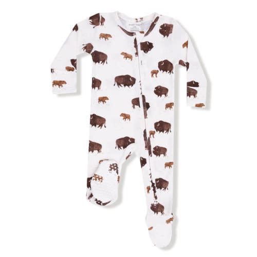 2-Way Zip Footie, Bison