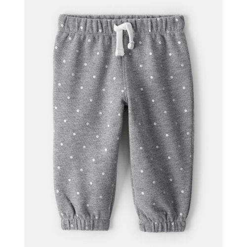 Baby Girl DayDream Fleece Polka Dot Pants - Grey - Carter's | Carter's
