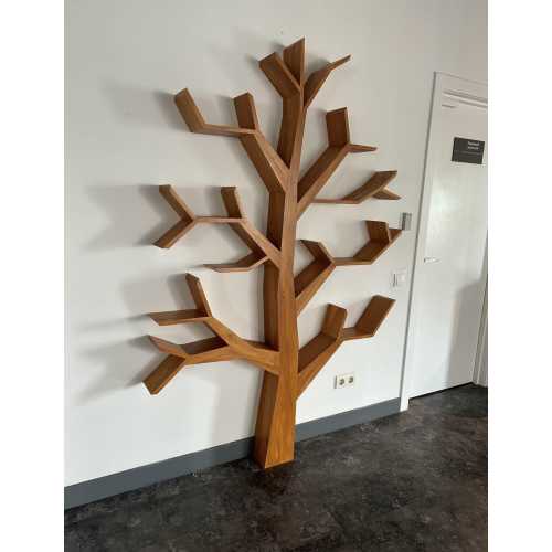 Tree Bookshelf Wooden Wall Shelf | Modern Rustic Bookcase for Living Room, Nursery & Office Storage