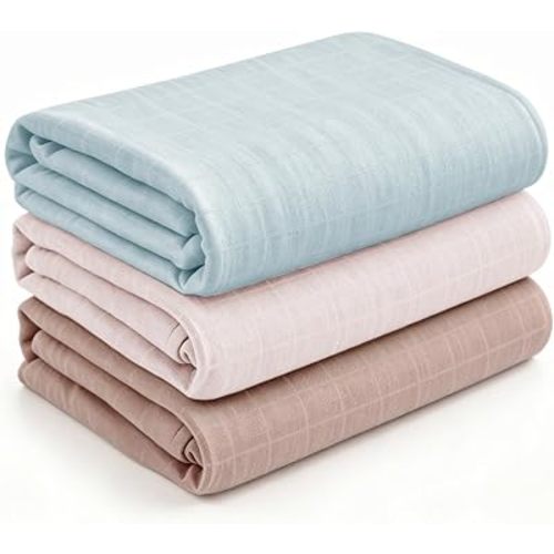 lulumoon Muslin Swaddle Blanket Viscose-Bamboo: Receiving Wrap for Newborns
