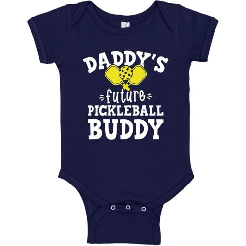 Daddy's Future Pickleball Buddy Baby One Piece or Toddler T-Shirt Pickleball Baby Gift