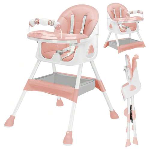 UBRAVOO 3-In-1 Baby High Chair Foldable Portable Baby Dining Chairs Eat & Play Convertible High Chair With Five-Point Snap Button,Double-Layer Dinner Plate And Toy Rack Christmas Gifts | SHEIN USA