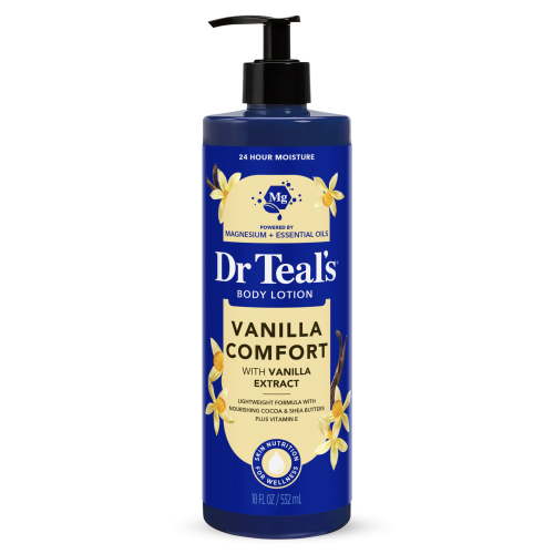 Dr Teal's 24 Hour Moisture Body Lotion, Vanilla Comfort, 18 fl oz