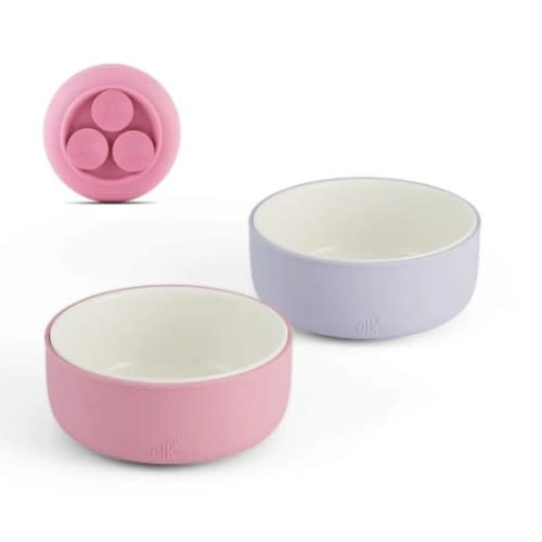 Porcelain Bowl with Silicone Suction Sleeves
