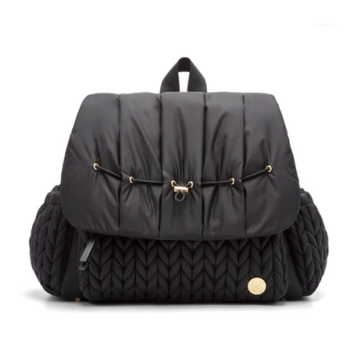 Levy Stylish Diaper Backpack - Black Herringbone