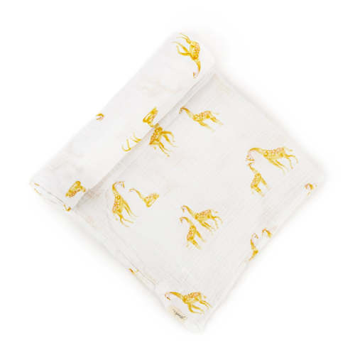 Organic Cotton Muslin Follow Me Swaddle - Follow Me Giraffe