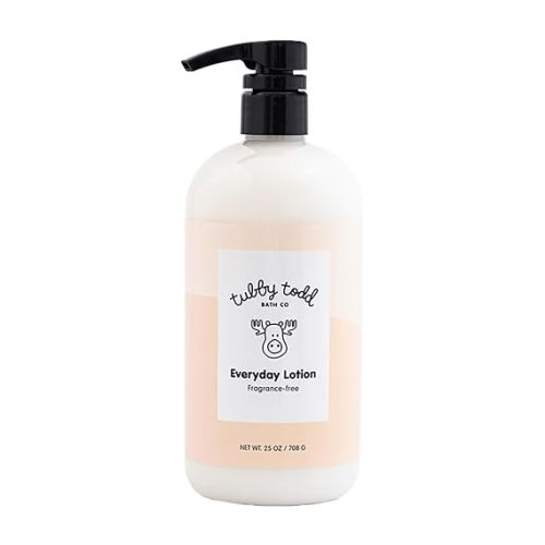 TUBBY TODD Everyday Baby Lotion - Non-Toxic, Hypoallergenic Baby Moisturizer for Sensitive Skin - Made With Natural Extracts & Plant- Based Ingredients - Fragrance Free - 25 Fl Oz