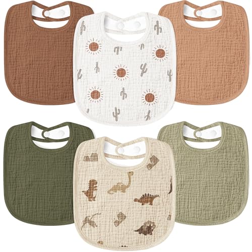 Susurration Muslin Baby Drool Bibs Soft Square Adjustable Baby Bandana Bibs for Unisex Girls & Boys (Dinosaurs) : Amazon.com.au: Baby