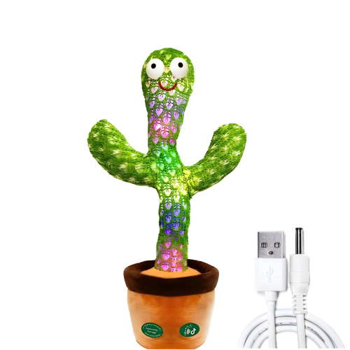 LunoMart Talking Cactus Plush Toy for Toddlers Ages and 120 Songs with LED Lights, Voice Mimicry