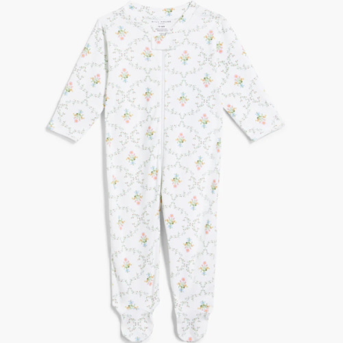 The Footie Pajama - Pastel Trellis