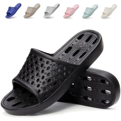 Xomiboe Shower Shoes Men Quick Drying Women Shower Sandals Non-Slip Comfortable House Slippers Bathroom Hotel Flip Flops Slides With Students Gym