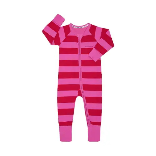 Bonds Coverall Horizontal Rugby Stripe Red | Baby Bunting AU