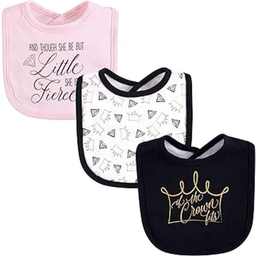 Yoga Sprout Cotton Drooler Bibs, 3 Pack, Crown