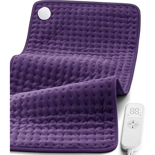 Heating Pad for Back, Cramps, Neck Pain Relief, Moist Dry Heat Options Heat Pads with 6 Heat Settings, 4 Timer Settings, Auto Shut-Off, Machine Washable, 17" x 33", Christmas Gifts for Women, Grandma