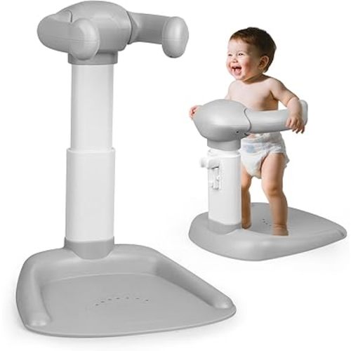 Adjustable Baby Bath Stand with Anti-Slip Base, Sturdy Baby Stand Up Shower, Huggable Bear Stand Bath Support for Babies 6 Months & up, Easy to Install | Anti-Pinch & Dumping, Mothers Hands-Free