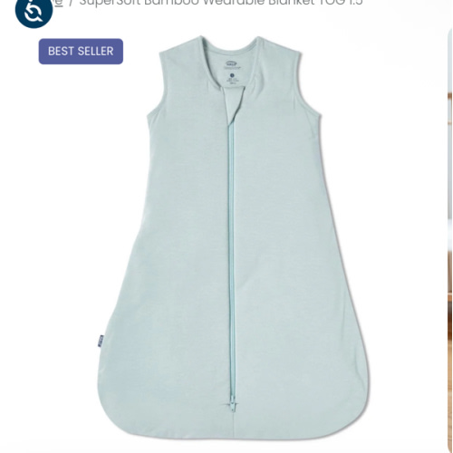 HALO - 1.5 TOG supersoft bamboo wearable blanket, double zipper sleeping bag with weighted feel - green