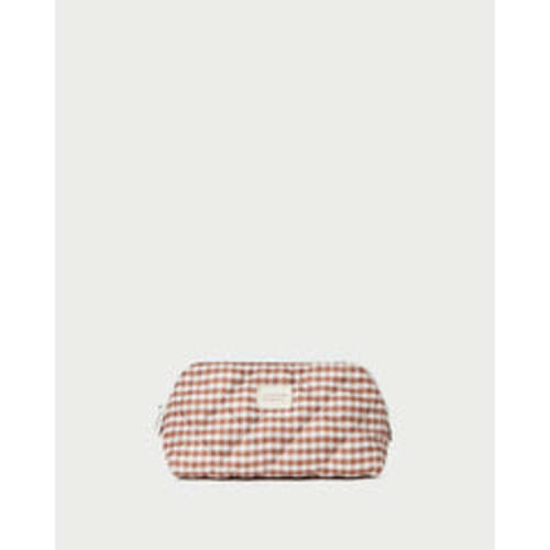 Georgette Brown Gingham Mini Cosmetic Pouch | Accessories