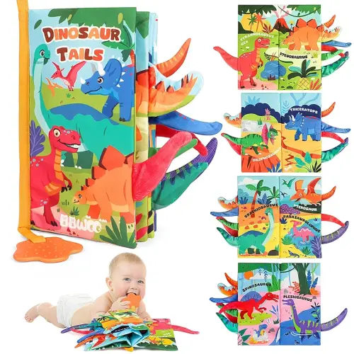 Baby Book Toy 0-6 Months - Baby Boy Girl Shower Gift - Tummy Time Toy for Infant 6 to 12 Months - Touch and Feel Crinkle Book for Newborn Toddler with Teether - Easter Basket Essentials Stuffers
