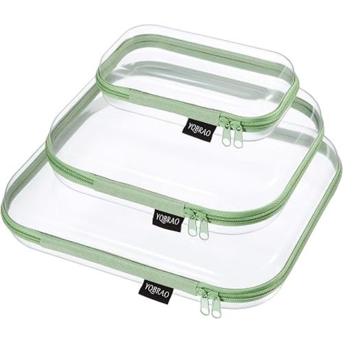 Clear Hard Shell Organizer Cases, 3-Pack, Green