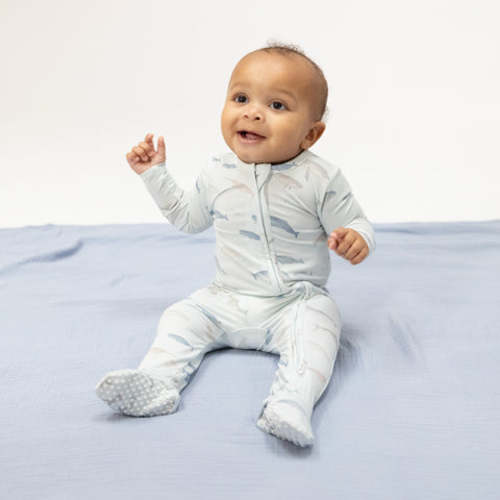 Little Whales - 2 Way Zipper Footie