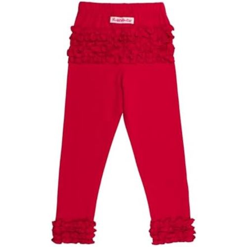 RuffleButts Baby-Toddler-Girls Ruffle Leggings - Soft Knit Ankle Length Leggings