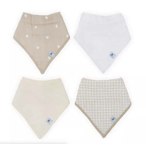 Little Unicorn
Unisex Cotton Muslin Bandana Bib 4 Pack - color Taupe Cross