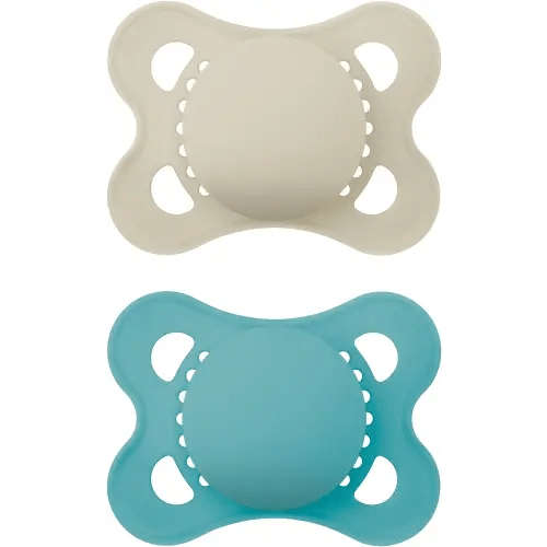 MAM Original Matte Baby Pacifiers, Binky for Boys 0-6 Months, BPA-Free Silicone Nipple, Easy to Clean, Best for Newborn Babies, Developed with Medical Experts, 2 Count Binkies with Sterilizer Case