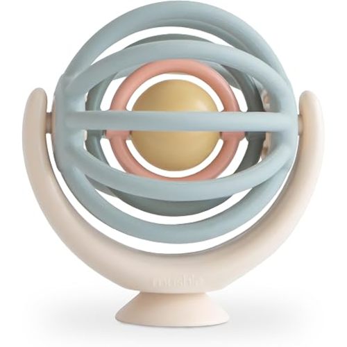 mushie Suction Spinner Ball Toy | Toddler Sensory Toys for Bath & Play