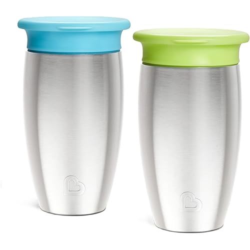 Munchkin Miracle Stainless Steel 360 Sippy Cup (Blue/Green)