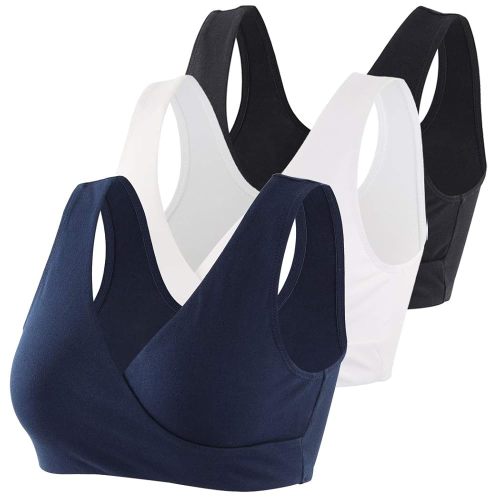 KUCI Maternity Nursing Bra Wireless Cotton Breastfeeding Bra for Sleep