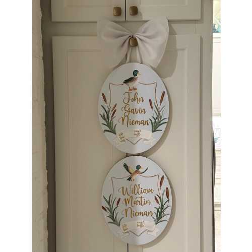 Twin Mallard Baby Door Hanger