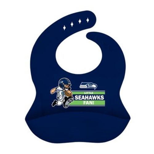 BabyFanatic Officially Licensed Unisex Silicone Baby Bib - NFL Seattle Seahawks