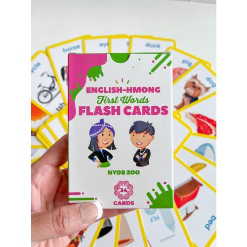 Hmong Flash Cards - English Hmong First Words Flash Cards set