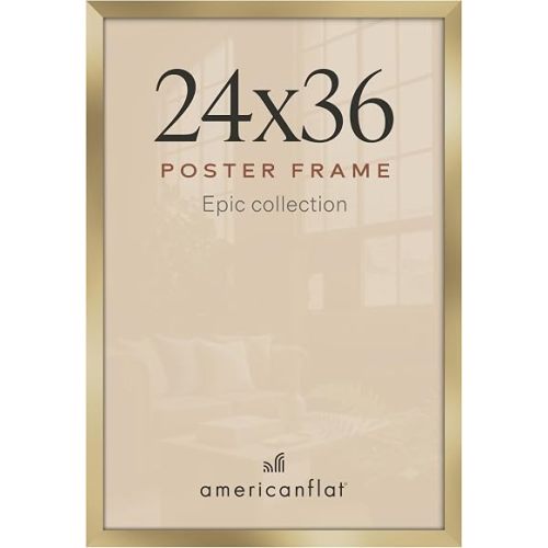 Americanflat 24x36 Poster Frame - Engineered Wood - Gold