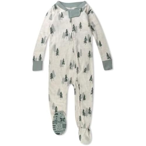 HonestBaby Girls' Organic Cotton Snug-fit Footed Pajamas
