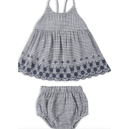 Rylee + Cru Zenni Top & Bloomers Set, in Marine