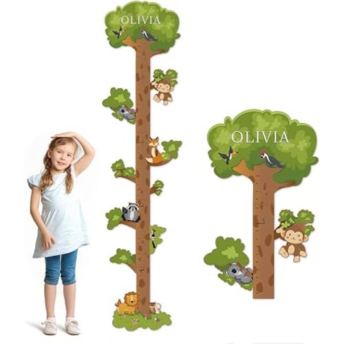 Custom Name Wood Height Tracker, Kids Growth Chart for Wall