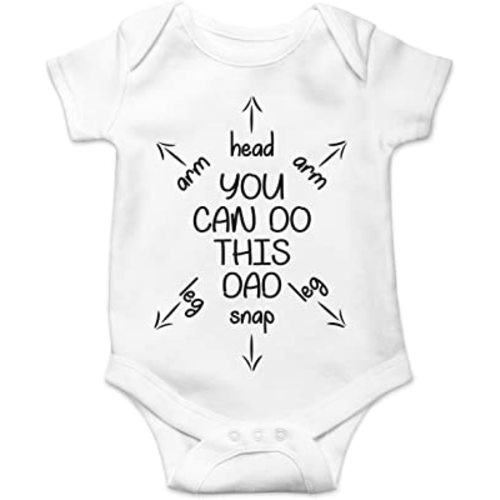 You Can Do This Dad - Funny Baby Essentials Bodysuit - Cute Baby Girl Clothes Newborn Boy Outfit (Newborn, White)