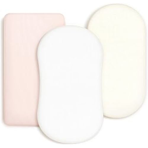 GRSSDER Stretchy Ultra Soft Fitted Bassinet Sheet | Cream/Pink/White