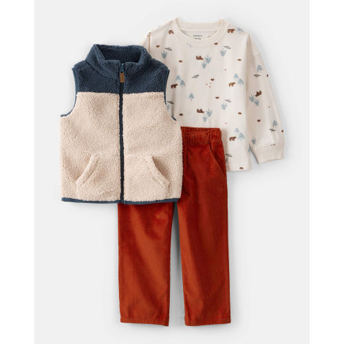 Toddler Boy 3-Piece Sherpa Vest Outfit Set - Carter's | Carter's