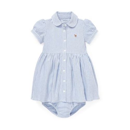 Baby Girls Striped Knit Oxford Dress