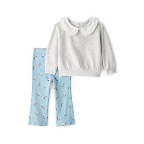 Baby Girls Peter Pan Pullover and Printed Legging Set