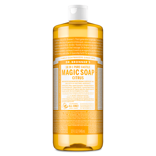 Dr. Bronner's Magic Soap - Citrus - Pure-Castile Liquid Soap - 32 oz – for face, body wash, hands
