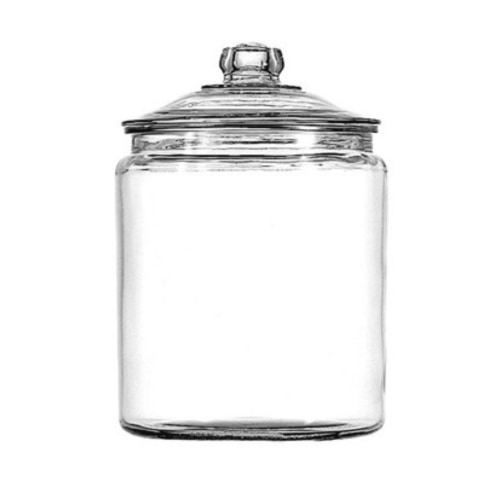 Anchor Hocking Heritage Hill Glass Jar with Lid, 1/2 Gallon, Best Used for Pantry Jar Storage and Display