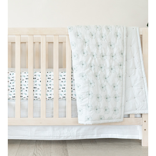 Bamboo Percale Quilt - Burst Honeydew