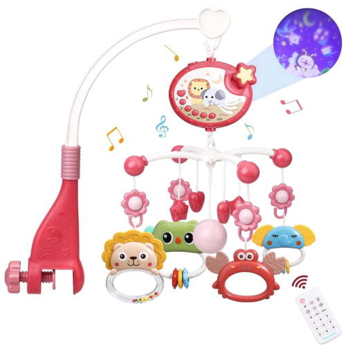 Cochildor Baby Musical Crib Mobile with Light and Projector, Mobile for Crib with Remote Control ＆ Timming Function, Rotating Hanging Rattles Toy for Newborn