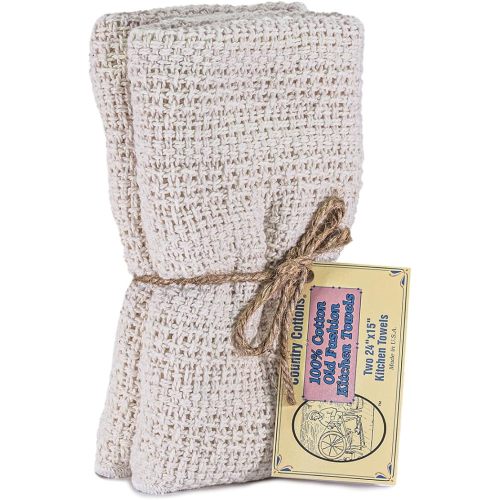 Old Fashion 100% Cotton Made in The USA Highly Absorbent Kitchen Towels - Set of 2-24"x15"