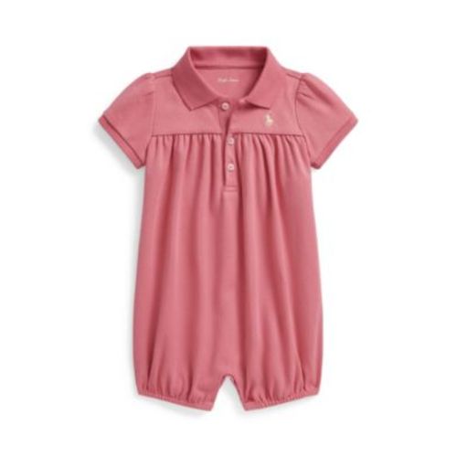 Baby Girls' Short-Sleeve Polo Bubble Shortall